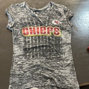 Team Apparel Black and Red Chiefs Women's Tee